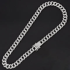 Men's Chain Necklace with Rhinestones