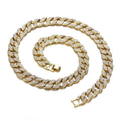 Men's Chain Necklace with Rhinestones