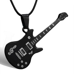 Men's 316L Stainless Steel Guitar Necklace