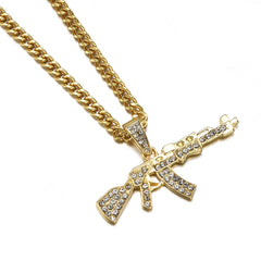 Hip-Hop Gun Shaped Pendant Necklace for Men