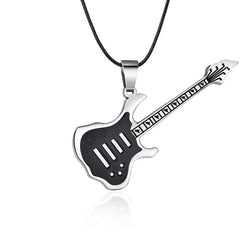 Men's Enamel Guitar Pendant Necklace