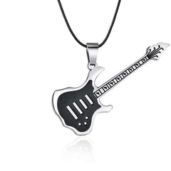 Men's Enamel Guitar Pendant Necklace