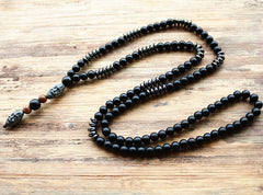 Men's Vintage Style Beaded Necklace with Hematite Stone
