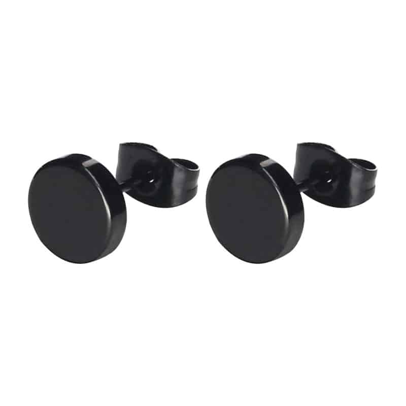 Men's Round Stainless Steel Earrings