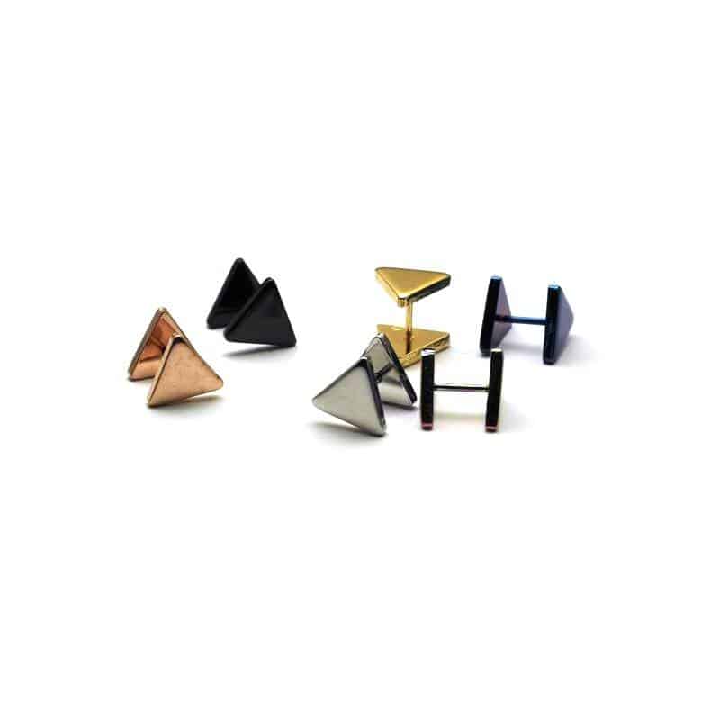 Men's Triangle Shaped Stud Earrings