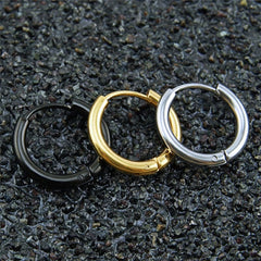 Men's Stainless Steel Simple Round Shaped Earrings