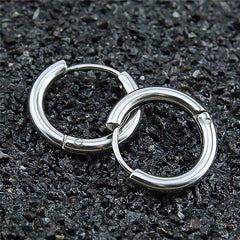 Men's Stainless Steel Simple Round Shaped Earrings