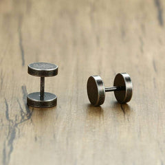 Retro Stainless Steel Stud Earrings for Men