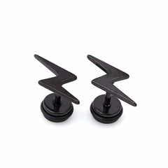 Men's Classic Lightning Shaped Stud Earrings
