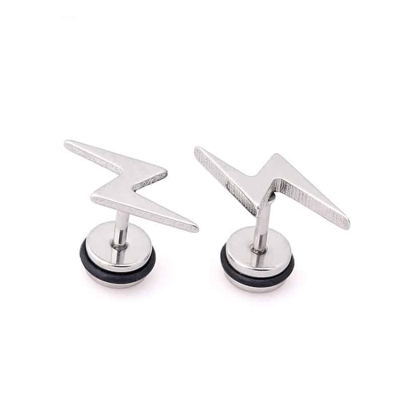 Men's Classic Lightning Shaped Stud Earrings