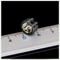 Men's Magnetic Clip Earrings with Dragon