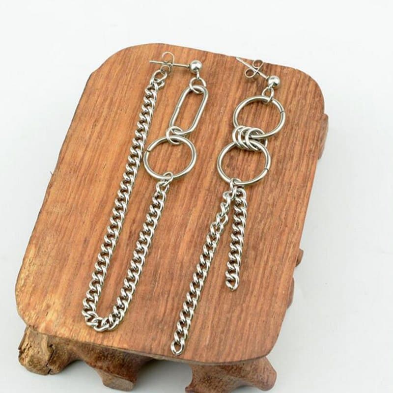Men's Chain Drop Earrings