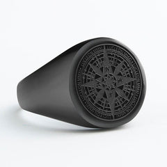 Men's Simple Compass Patterned Ring