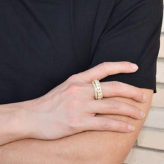 Men's Crystal Gold Plated Ring