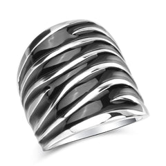 Men's Black Enamel Big Ring