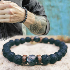 Men's Natural Moonstone Beaded Bracelet