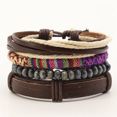 Cute Handmade Multilayered Leather Charm Bracelet