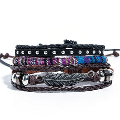 Men's Metal Leather Bracelet