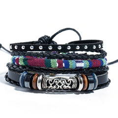 Men's Metal Leather Bracelet