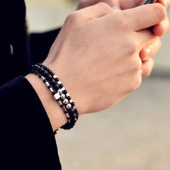 Men's Beaded Bracelet Set 3 Pcs