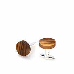 Men's Fashion Round Wooden Cufflinks
