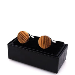 Men's Fashion Round Wooden Cufflinks