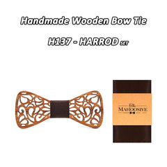 Men's Floral Wood Bow Tie