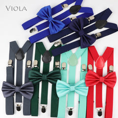 Men's and Kid's Elegant Braces and Bowtie Set