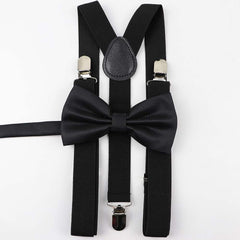Men's and Kid's Elegant Braces and Bowtie Set