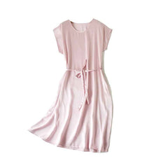 Women's Summer Plain Silk Dress