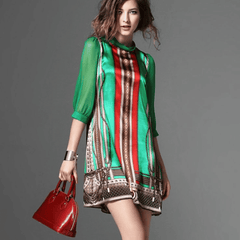 Luxury Summer Patterned Silky Women's Dress