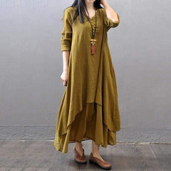 Women's Boho Linen Maxi Dress