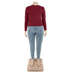 Solid Color Turtleneck Top