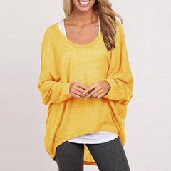 Women's Casual Oversize Loose Batwing Long Sleeve Shirt