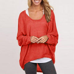 Women's Casual Oversize Loose Batwing Long Sleeve Shirt