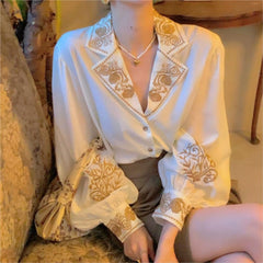 Women's Golden Embroidery Shirt