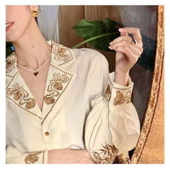 Women's Golden Embroidery Shirt