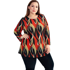 Women's Bohemian Orange Plus Size Loose Top