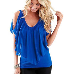 Women's Ruffled V-Neck Blouse