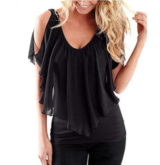 Women's Ruffled V-Neck Blouse