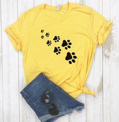 Cute Paw Prints Patterned T-Shirt