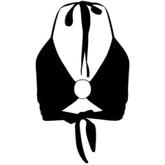 Women's Backless Solid Color Crop Top