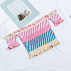 Women's Rainbow Striped Crop Top
