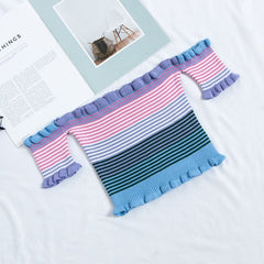 Women's Rainbow Striped Crop Top