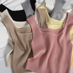 Women's Solid Color Ribbed Crop Top