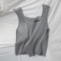 Women's Solid Color Ribbed Crop Top