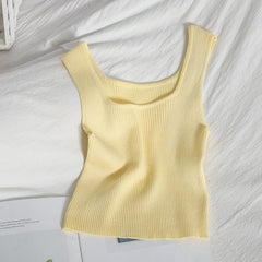 Women's Solid Color Ribbed Crop Top