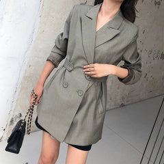 Women's Loose Fit Green Blazer