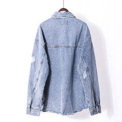 Women's Ripped Loose Denim Jacket