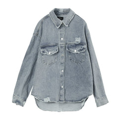 Women's Ripped Loose Denim Jacket